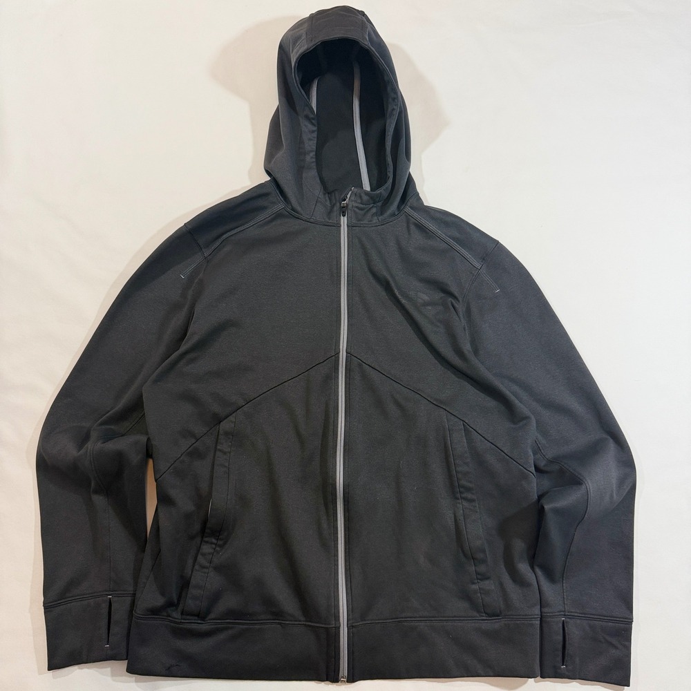 The North Face Full Zip Hoodie Men Large Black Thumbhole Fleece CBE6